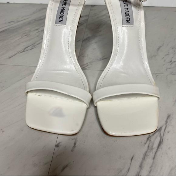 Steve Madden Shaye Square Toe White Heeled Sandal 7 1/2 M - Picture 11 of 14